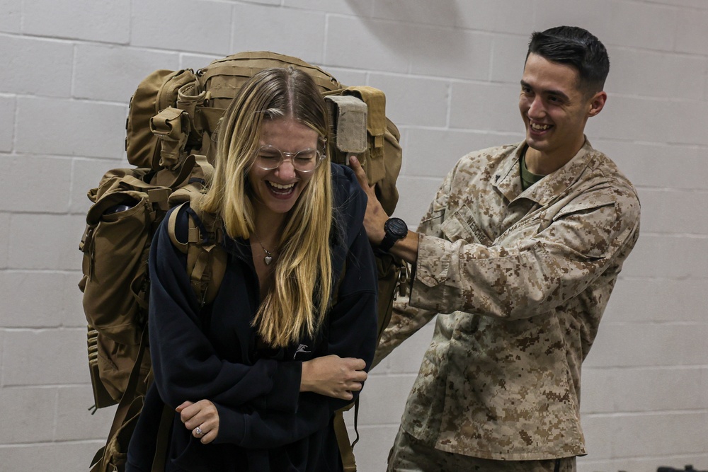 U.S. Marines with Fox Company 2/23 Say Their Goodbyes Before Leaving for The Unit Deployment Program