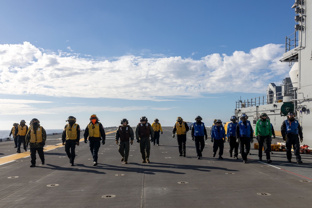 Steel Knight 24: VMFA-211 F-35B Lightning IIs arrive to USS Tripoli