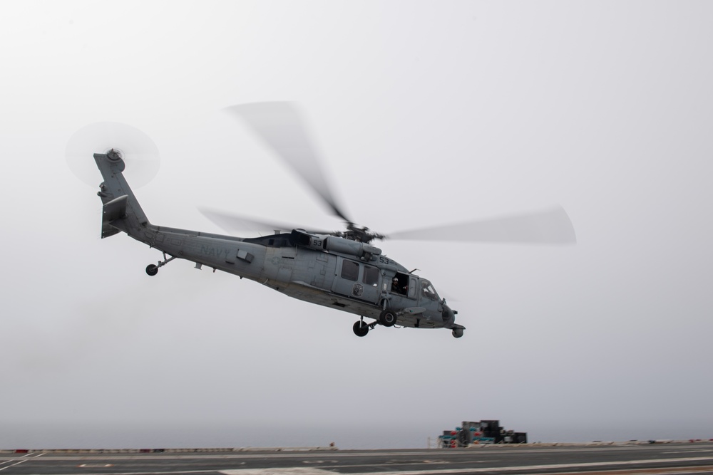 USS Ronald Reagan (CVN76) Sailors conduct flight deck operations