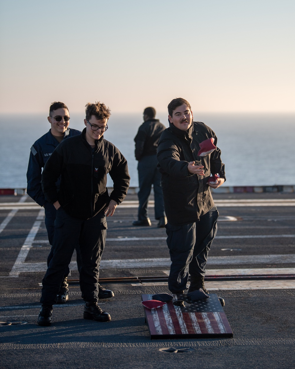 Morale, Welfare, and Recreation hosts an event on the flight deck of USS Ronald Reagan (CVN 76)