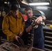 USS Ronald Reagan (CVN 76) Sailors practice welding