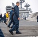 USS Ronald Reagan (CVN 76) Sailors and U.S. Army Soldiers participate in a FOD walk down