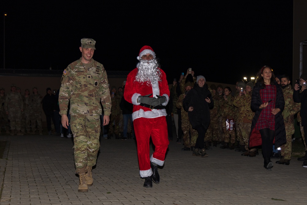 U.S. Soldiers, along with NATO Multinational Battlegroup Members, Participate in a Christmas Tree Lighting Event in Bulgaria