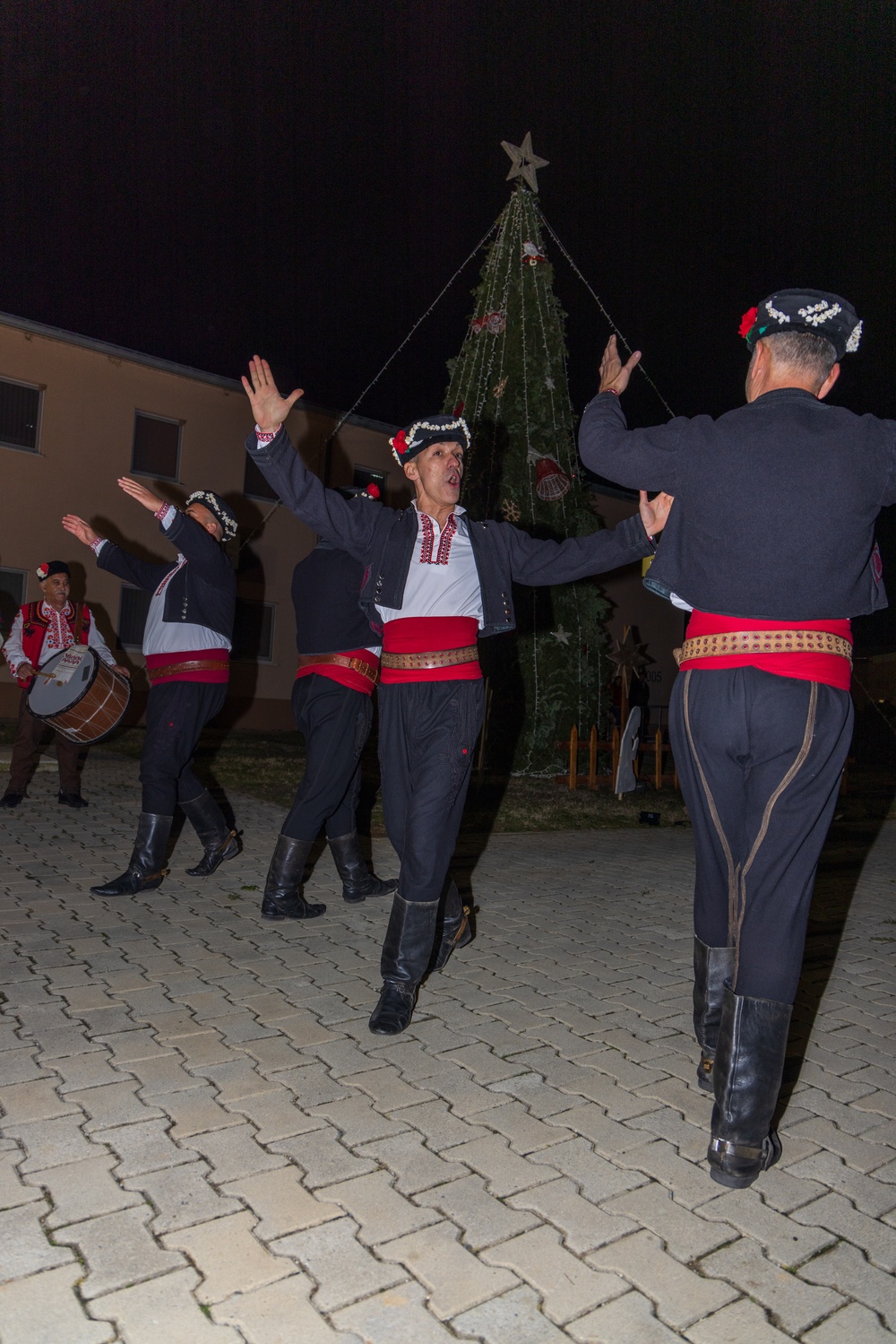 U.S. Soldiers, along with NATO Multinational Battlegroup Members, Participate in a Christmas Tree Lighting Event in Bulgaria