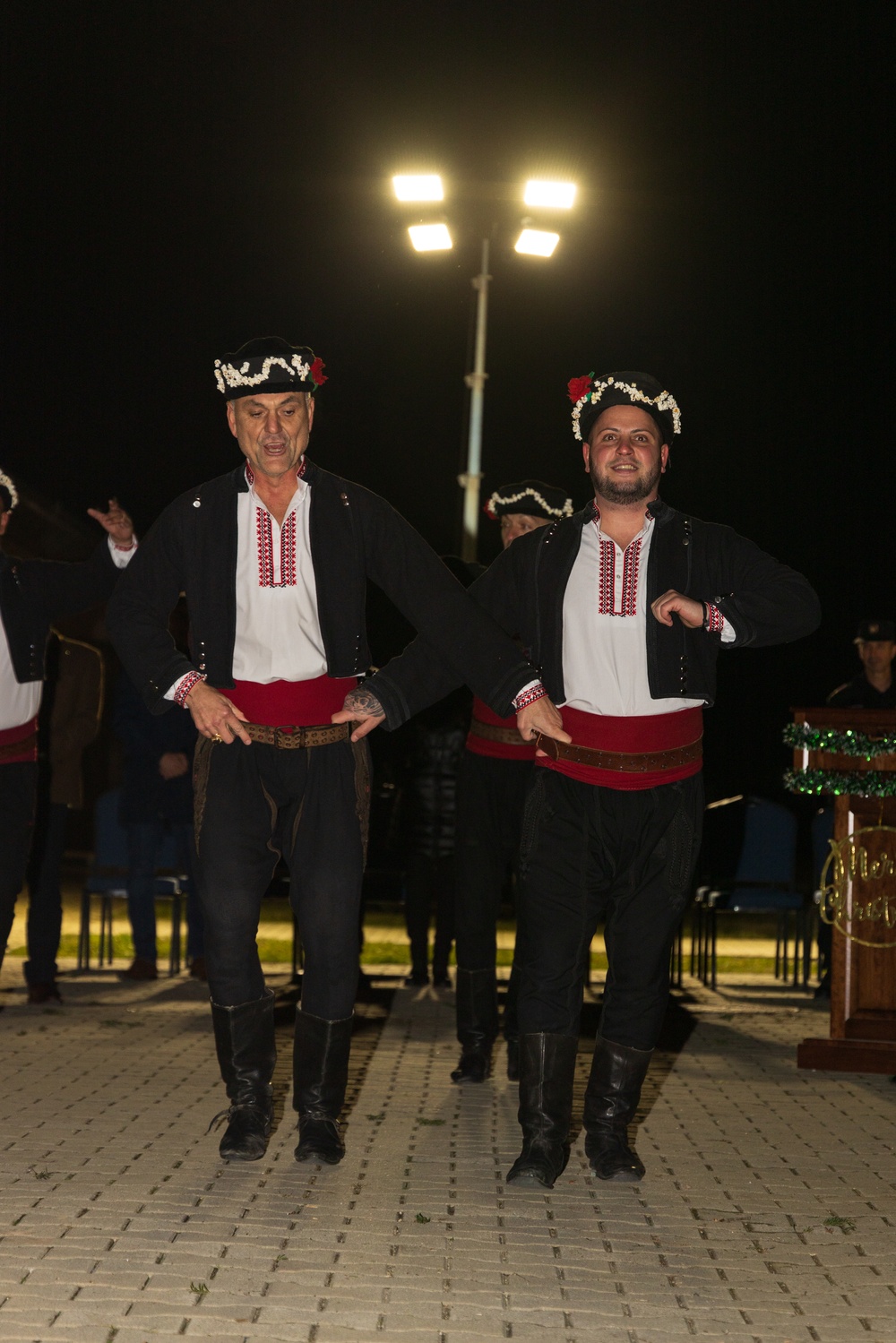 U.S. Soldiers, along with NATO Multinational Battlegroup Members, Participate in a Christmas Tree Lighting Event in Bulgaria