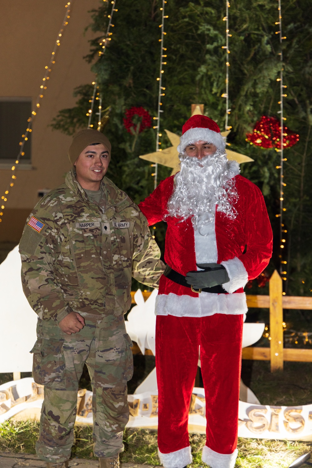 U.S. Soldiers, along with NATO Multinational Battlegroup Members, Participate in a Christmas Tree Lighting Event in Bulgaria