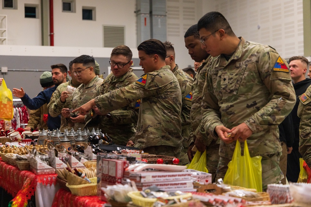 U.S. Soldiers, along with NATO Multinational Battlegroup Members, Participate in a Christmas Tree Lighting Event in Bulgaria