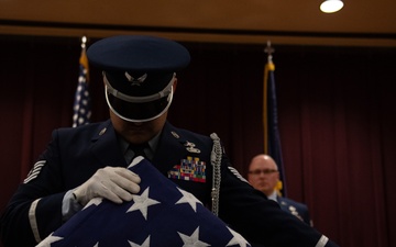 Maine State Honor Guard Performs a Flag Folding Ceremony for CMSgt Eric MacDonald's Retirement