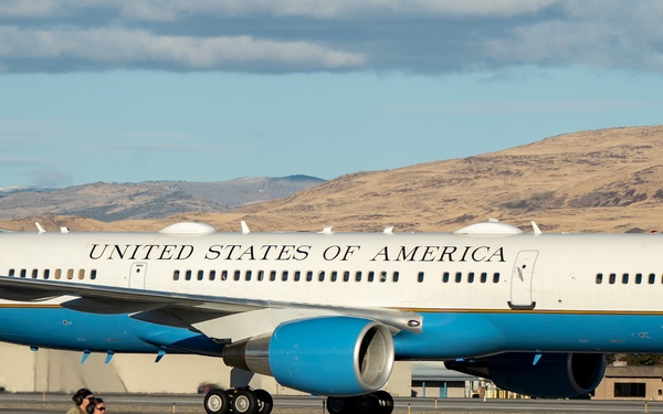 Vice President Kamala Harris arrives at Nevada Air National Guard Base