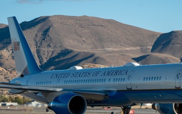 Vice President Kamala Harris arrives at Nevada Air National Guard base