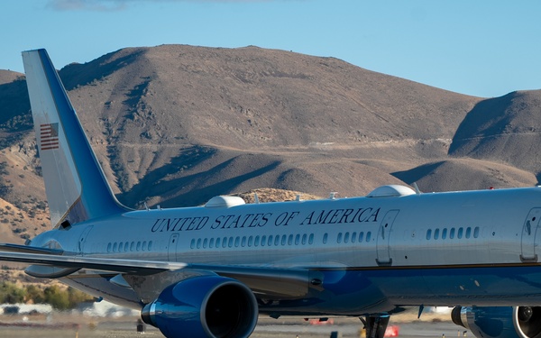 Vice President Kamala Harris arrives at Nevada Air National Guard base