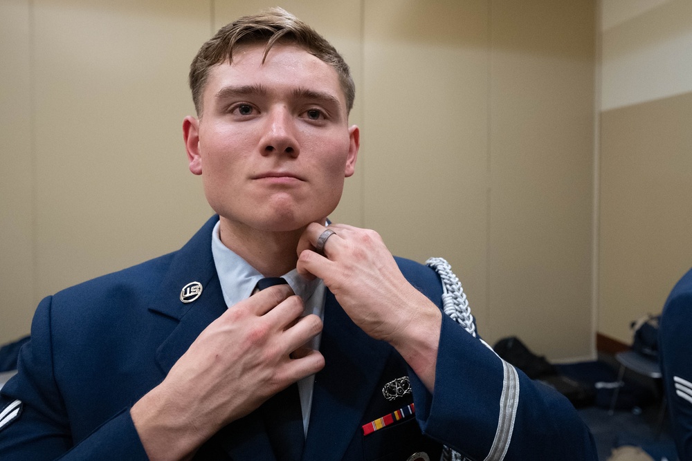 Indiana Air National Guard Honor Guard Presents Colors at Big Ten Championship Game in Indianapolis