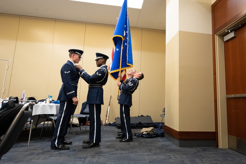 Indiana Air National Guard Honor Guard Presents Colors at Big Ten Championship Game in Indianapolis