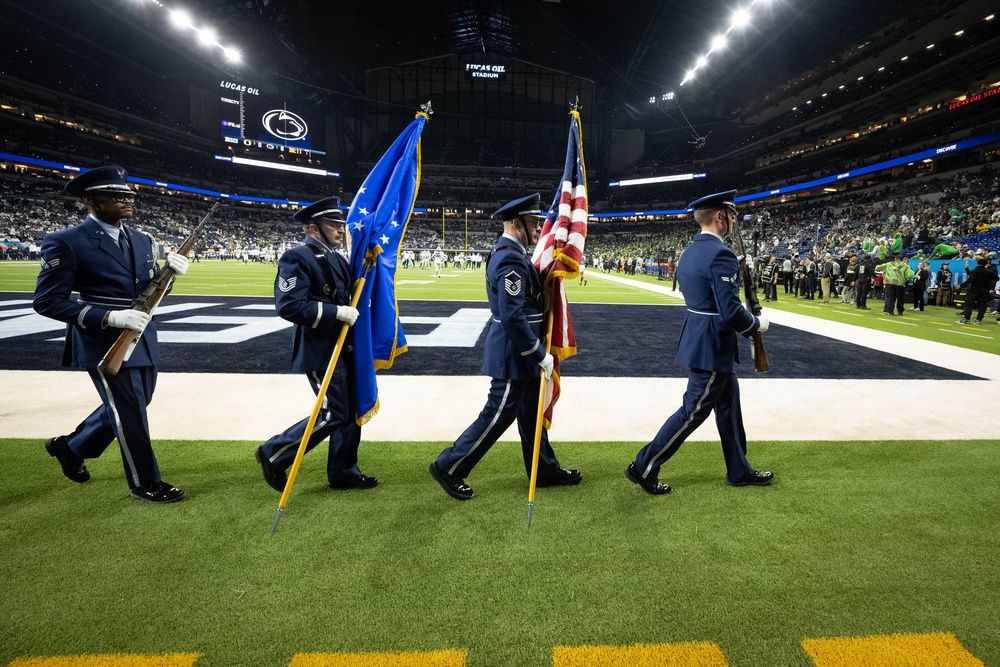 Indiana Air National Guard Honor Guard Presents Colors at Big Ten Championship Game in Indianapolis