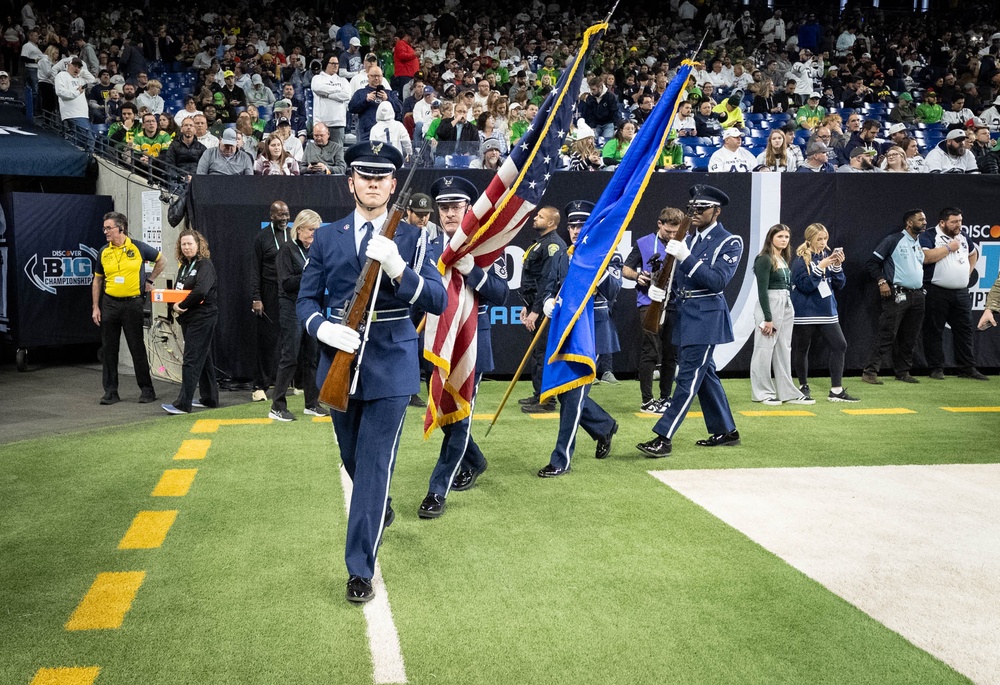 Indiana Air National Guard Honor Guard Presents Colors at Big Ten Championship Game in Indianapolis