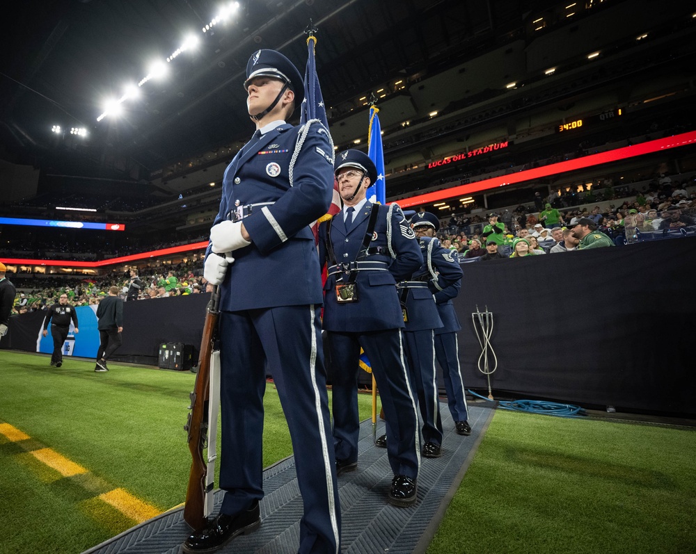 Indiana Air National Guard Honor Guard Presents Colors at Big Ten Championship Game in Indianapolis