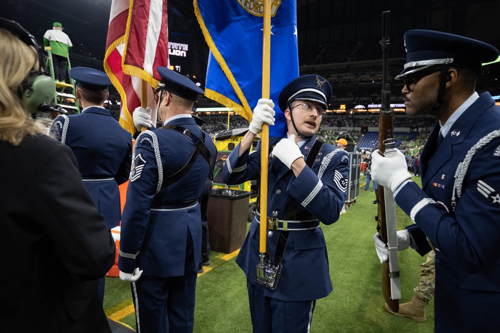 Indiana Air National Guard Honor Guard Presents Colors at Big Ten Championship Game in Indianapolis