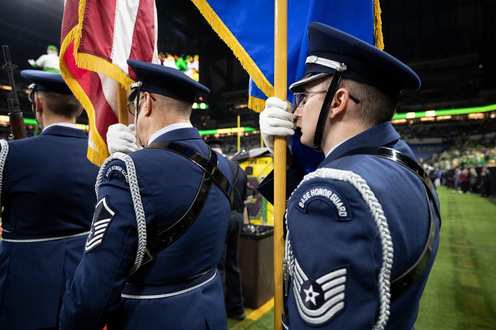 Indiana Air National Guard Honor Guard Presents Colors at Big Ten Championship Game in Indianapolis