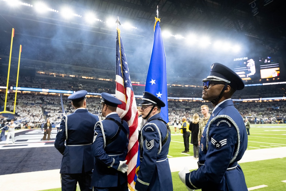 Indiana Air National Guard Honor Guard Presents Colors at Big Ten Championship Game in Indianapolis