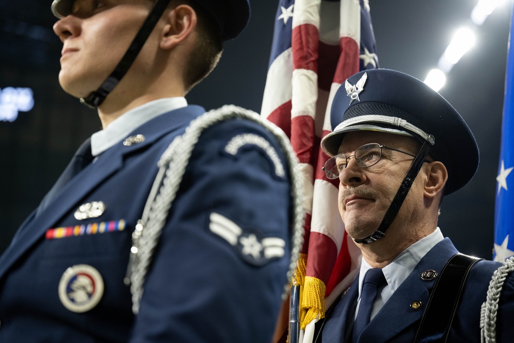 Indiana Air National Guard Honor Guard Presents Colors at Big Ten Championship Game in Indianapolis