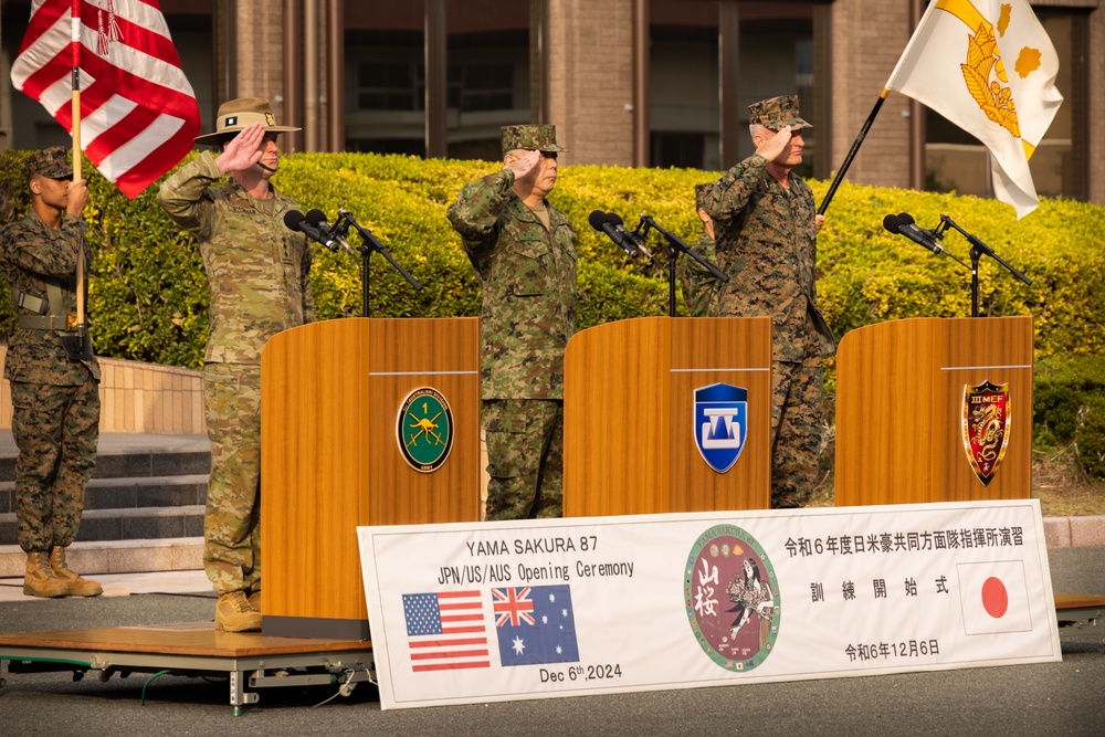 Service members from U.S., Australia, Japan participate in the Opening Ceremony