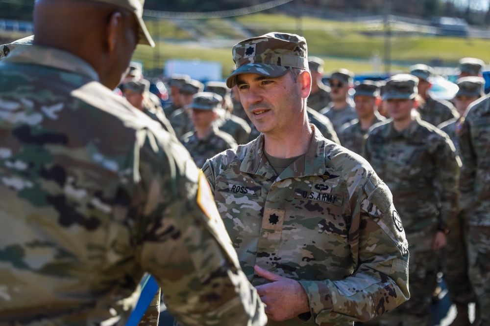 West National Guard Members are Awarded the Norwegian Foot March Badge