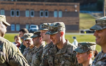 West National Guard Members are Awarded the Norwegian Foot March Badge