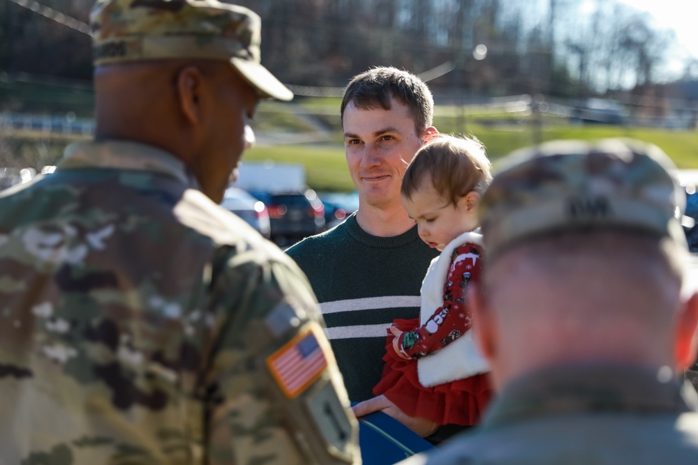 West National Guard Members are Awarded the Norwegian Foot March Badge