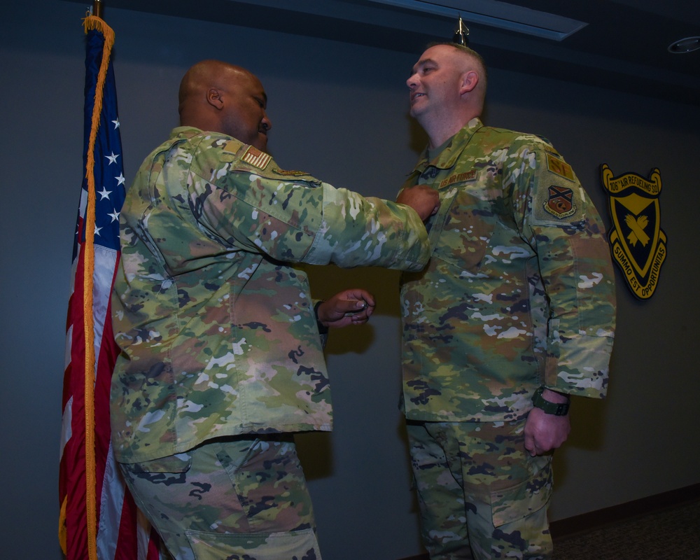 MSGT Hollingsworth is promoted in a ceremony