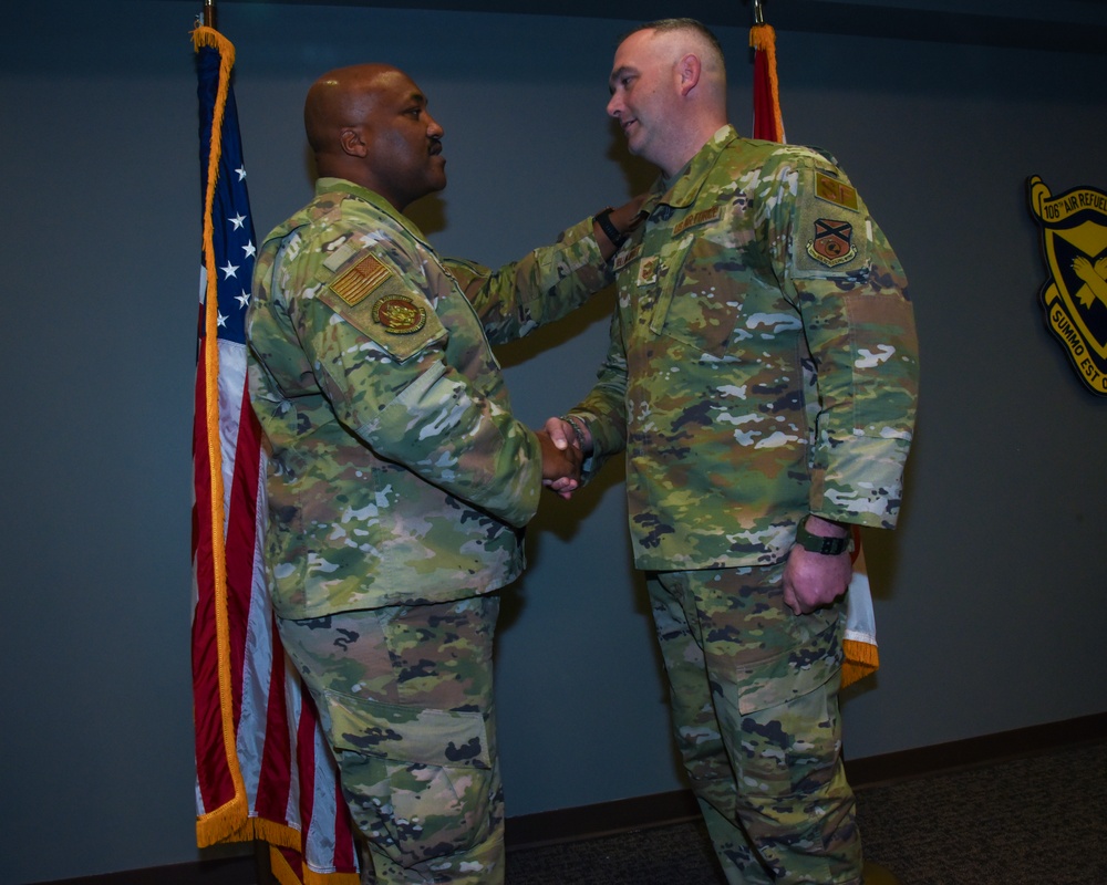 MSGT Hollingsworth is promoted in a ceremony