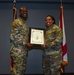 MSGT Richardson is promoted in a ceremony