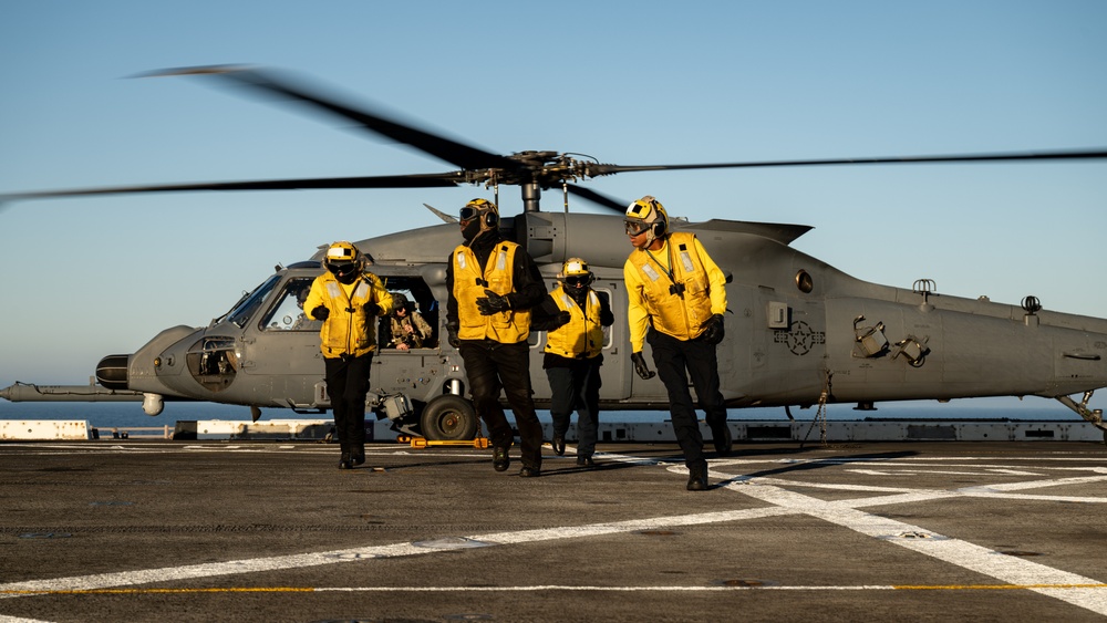 Air Force HH-60Ws land aboard USS Somerset during Steel Knight 24