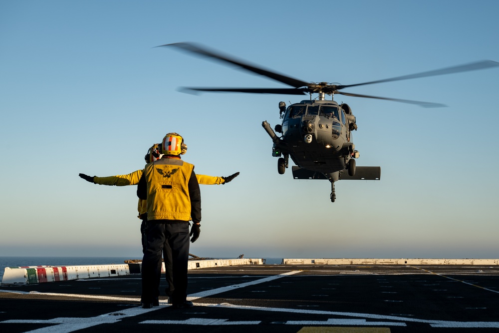 Air Force HH-60Ws land aboard USS Somerset during Steel Knight 24