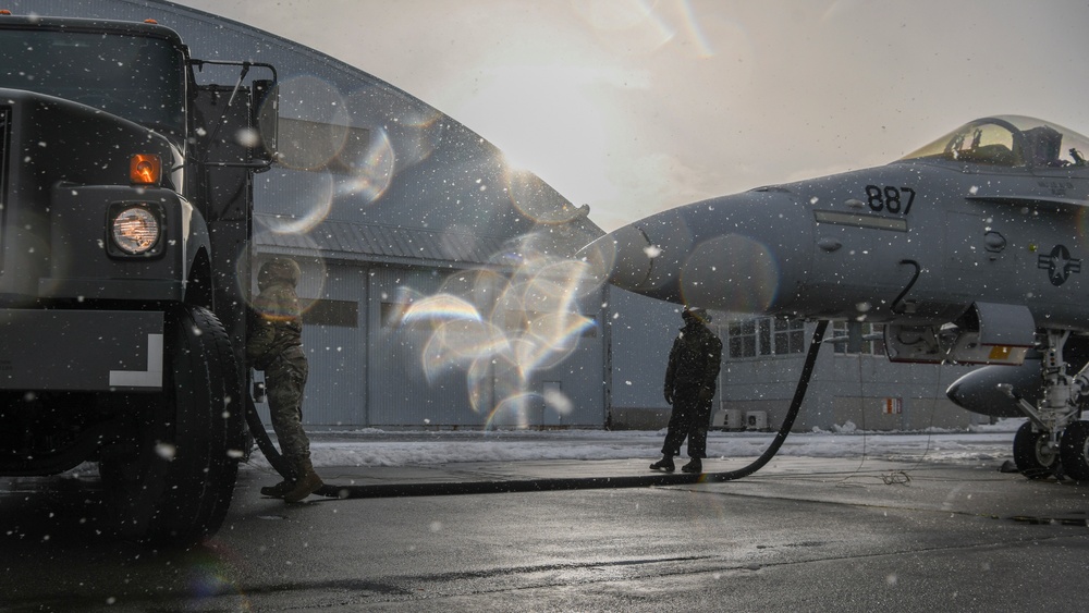 U.S. Marines receive fuel from U.S. Air Force