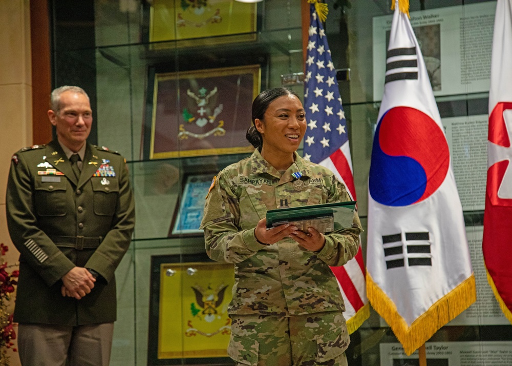 Army officers awarded Eighth Army General Douglas MacArthur Leadership Award