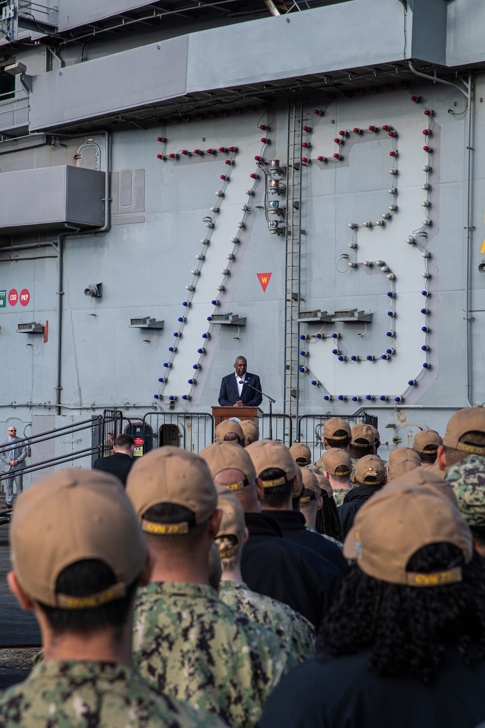 Secretary of Defense visits USS George Washington