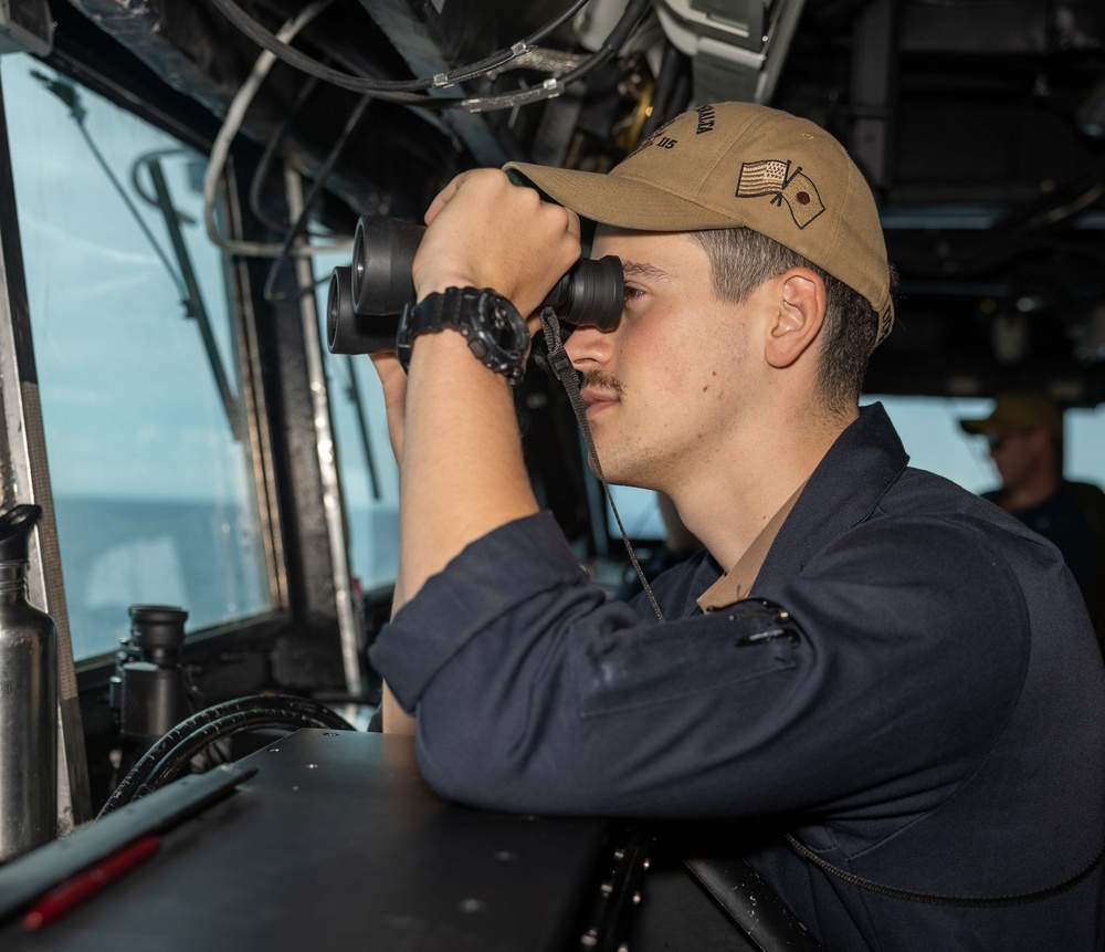 Ensign James Rice Scans Horizon For Surface Vessels