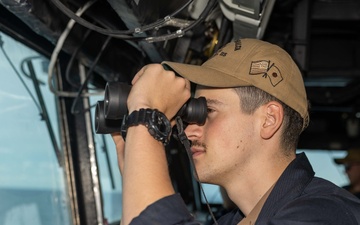 Ensign James Rice Scans Horizon For Surface Vessels