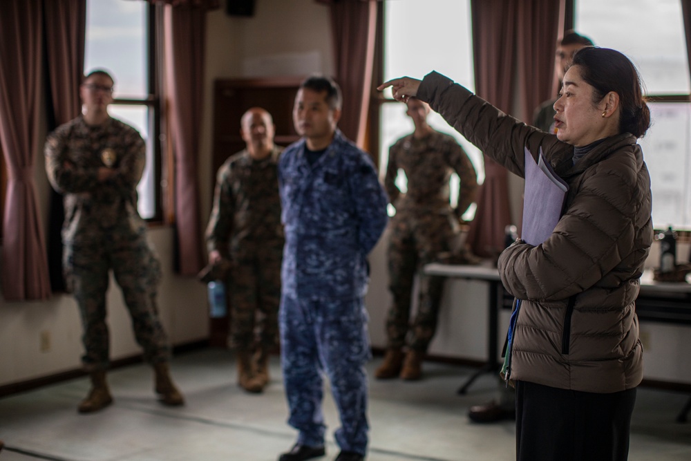 MCAS Iwakuni’s first blended Expeditionary War School students learn of the base’s history