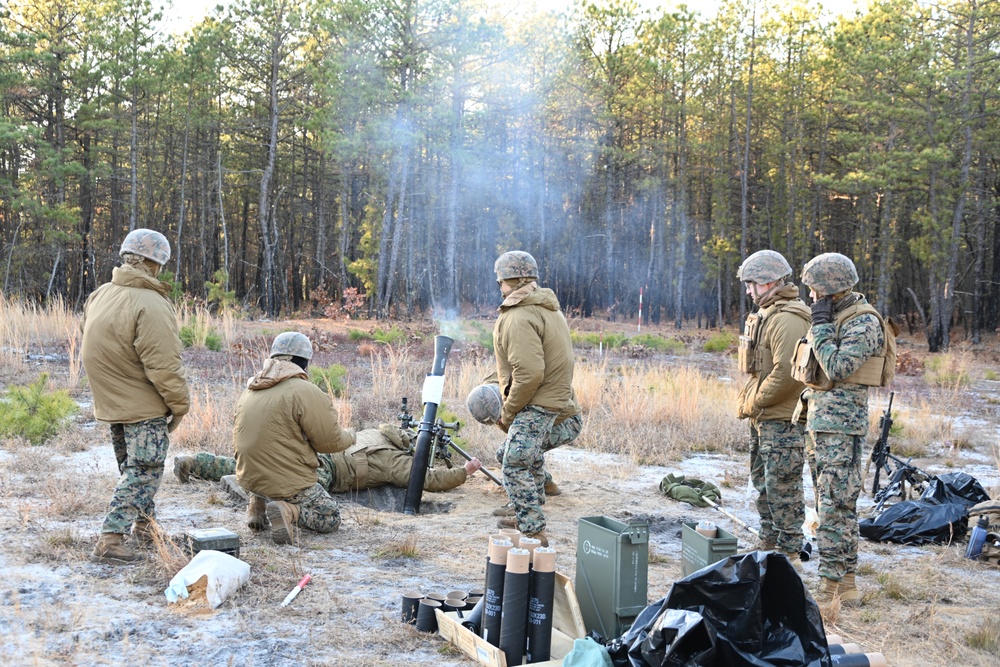 JB MDL – 2BN 25 USMC – Fort Dix MFP6 Mortar Live Fire – 6 Dec 2024