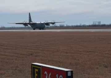 C-130 Hercules performs first-ever landing zone touch-and-go training at Grand Forks AFB
