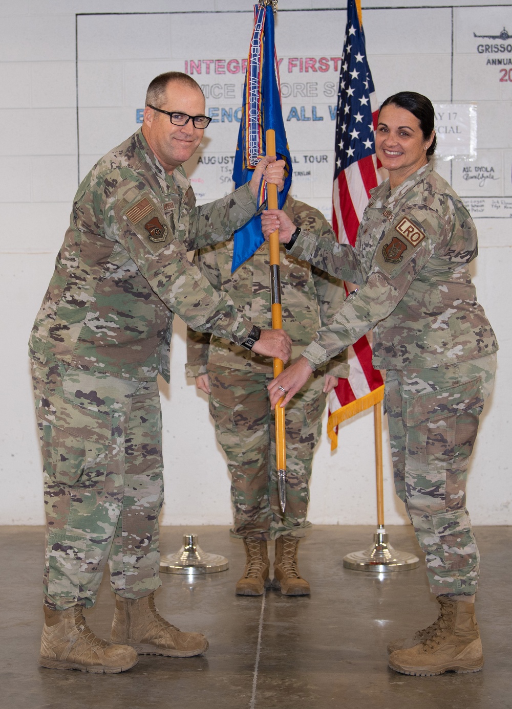 Maj. Sanchez assumes command of the 49th Aerial Port Squadron