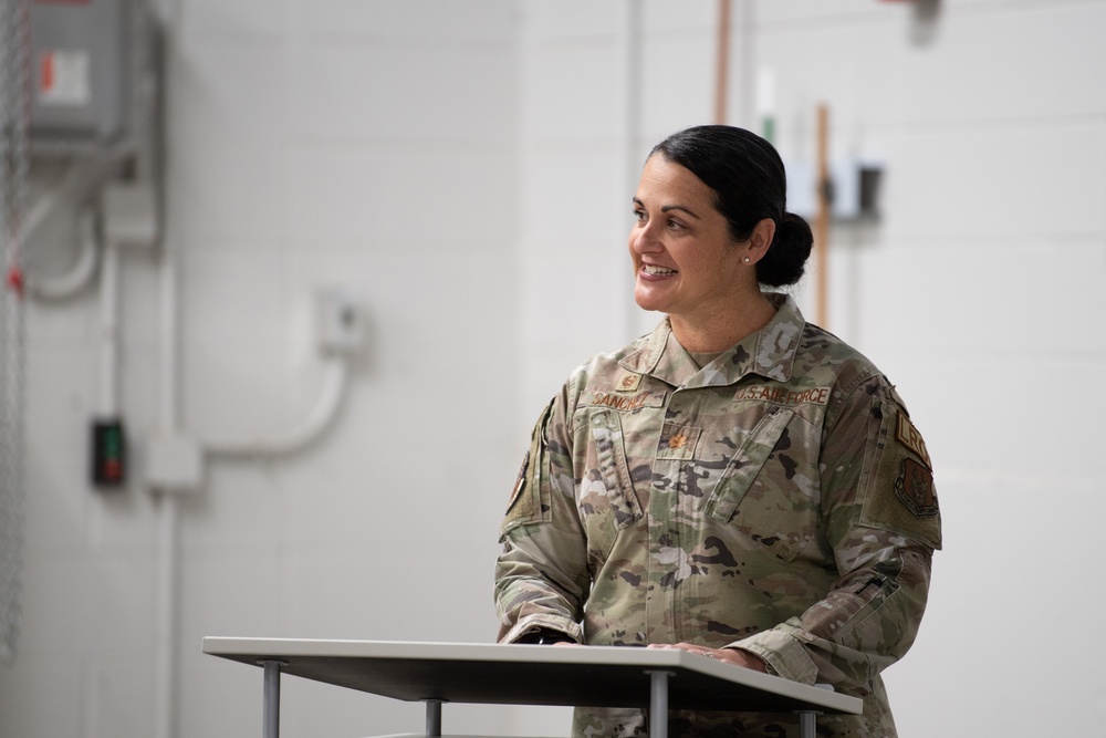 Maj. Sanchez assumes command of the 49th Aerial Port Squadron