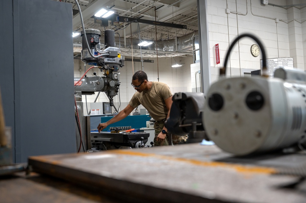 Airman hits the mark drilling precision holes at metals technology