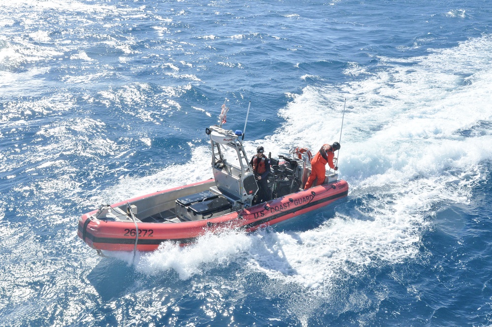 Coast Guard Cutter Alert conducts small boat testing at sea