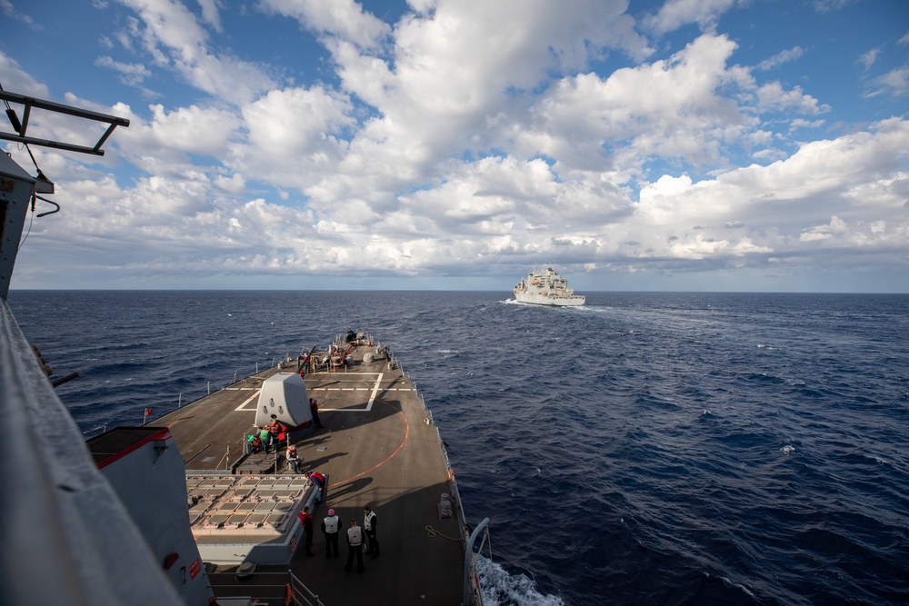 Replenishment-at-Sea Aboard the USS Cole