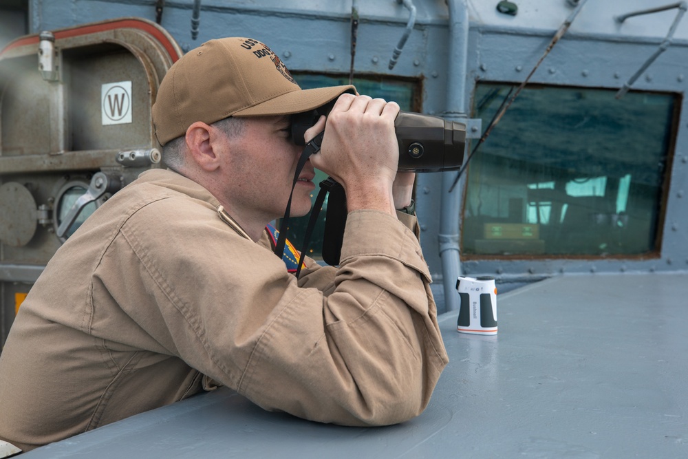 Replenishment-at-Sea Aboard the USS Cole