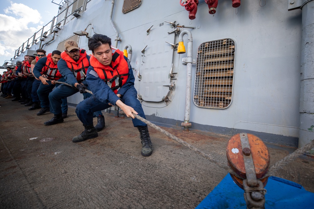 Replenishment-at-Sea Aboard the USS Cole