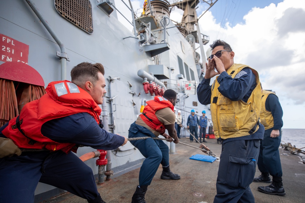 Replenishment-at-Sea Aboard the USS Cole