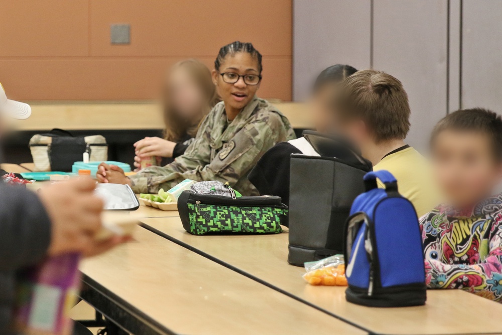 Rest Assured Soldiers visit Thompson Fifth Graders